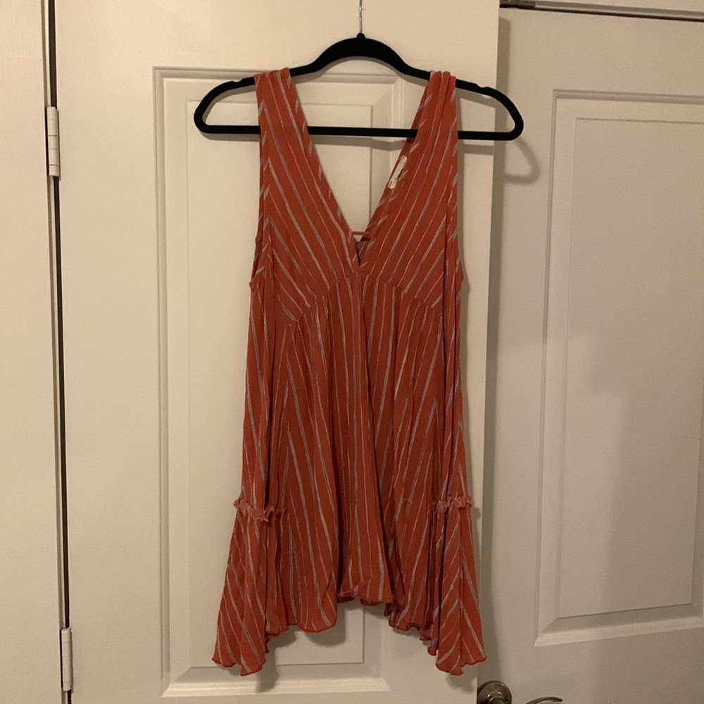 ORANGE SUN DRESS WITH STRIPES